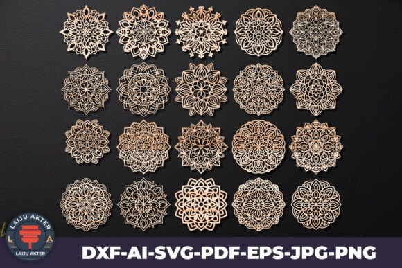 Download Laser Cut Coasters Bundle Mandala - Laser Collection