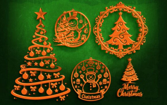 Download 15 Christmas Tree &amp; Ornament Laser Cut - Laser Collection