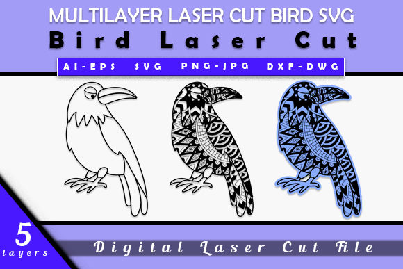 Download Multilayer Laser Cut Bird SVG - Laser Collection