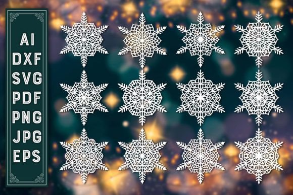 Download Snowflakes Laser Cut SVG, Dxf Bundle 115 - Laser Collection