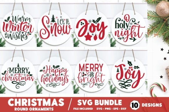 Download Christmas Round Ornaments SVG Bundle - Svg bundle Collection
