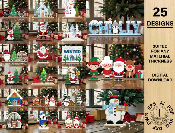 Download 25 Winter Shelf Sitter Laser Cut Files - Laser Collection